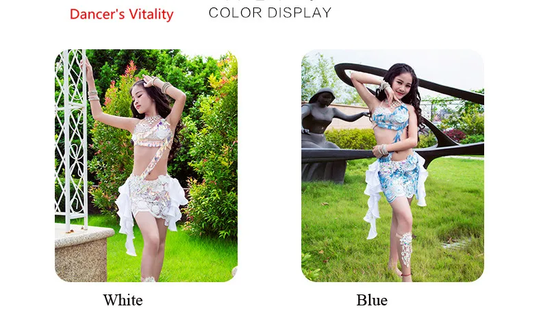 Детский танец живота показывает одежду высококлассный шелковый бюстгальтер короткая юбка костюм на M,L
