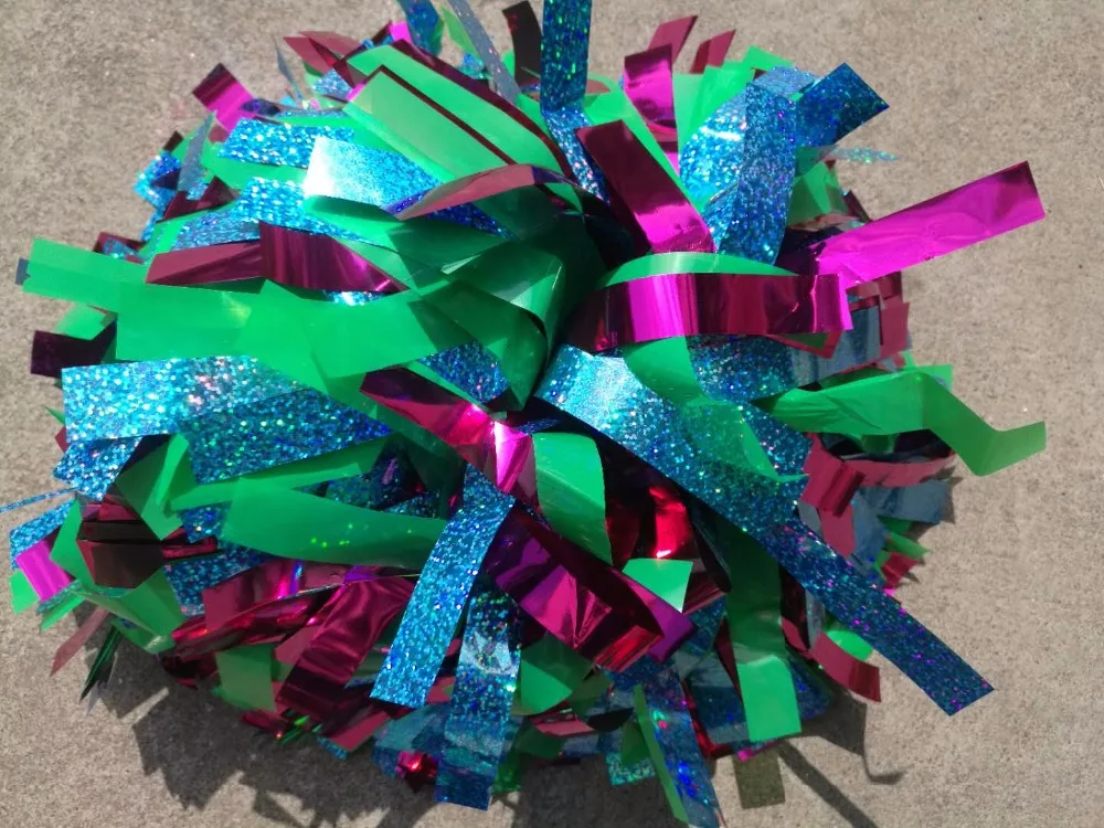 Болельщик Poms 3/4 &quotx 6&quot ~ болельщик pom пластик зеленый/металлик Светло ярко