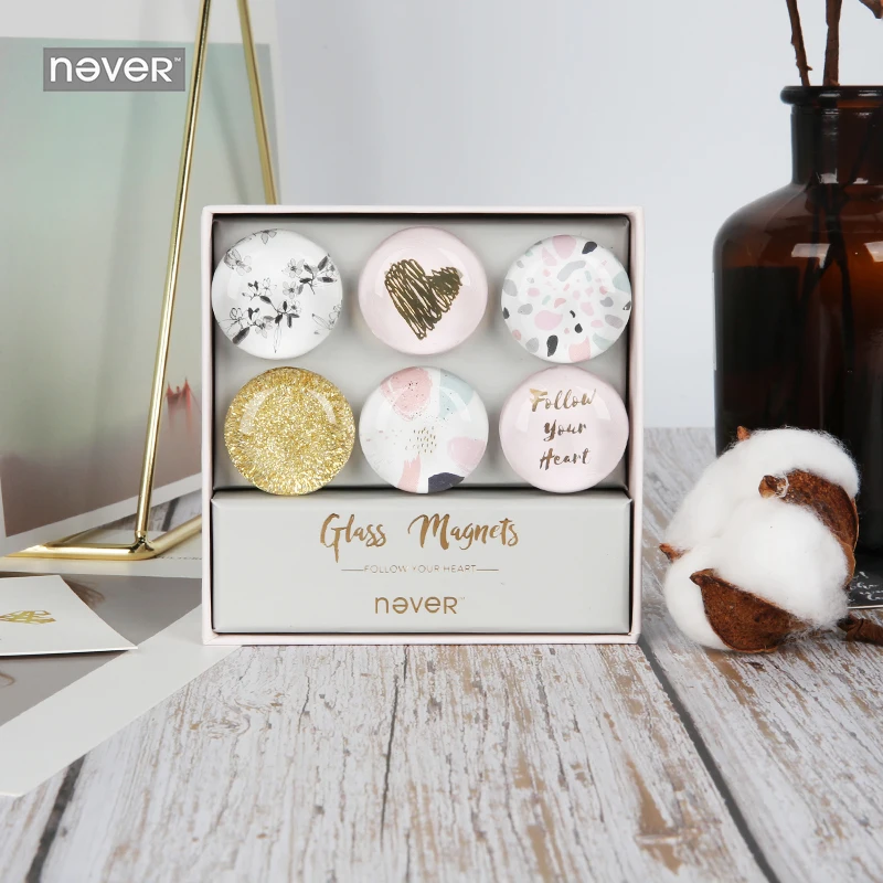Никогда не креативные стеклянные магниты модные шпильки наклейки для магнитной
