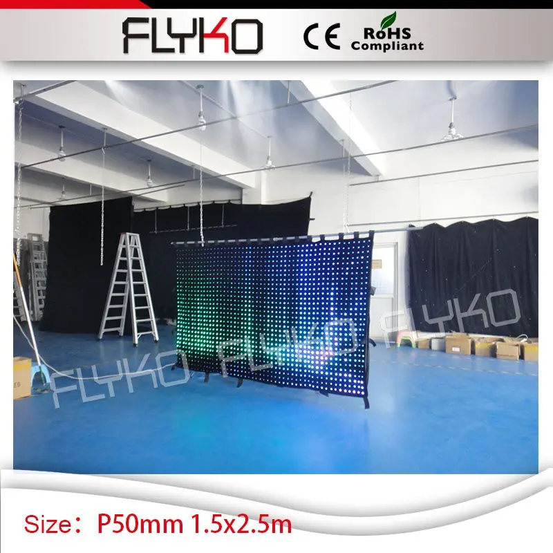 P5cm 1 5*2 5 m фонарик led ткань Клуб Стенд видео занавес диско шоу фон | Лампы и