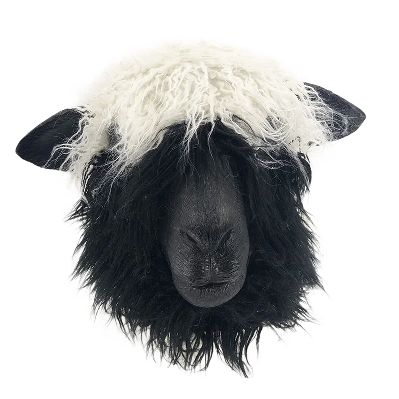 

Realistic Sheep Mask Full Head Halloween Lamb Costume Party Mask
