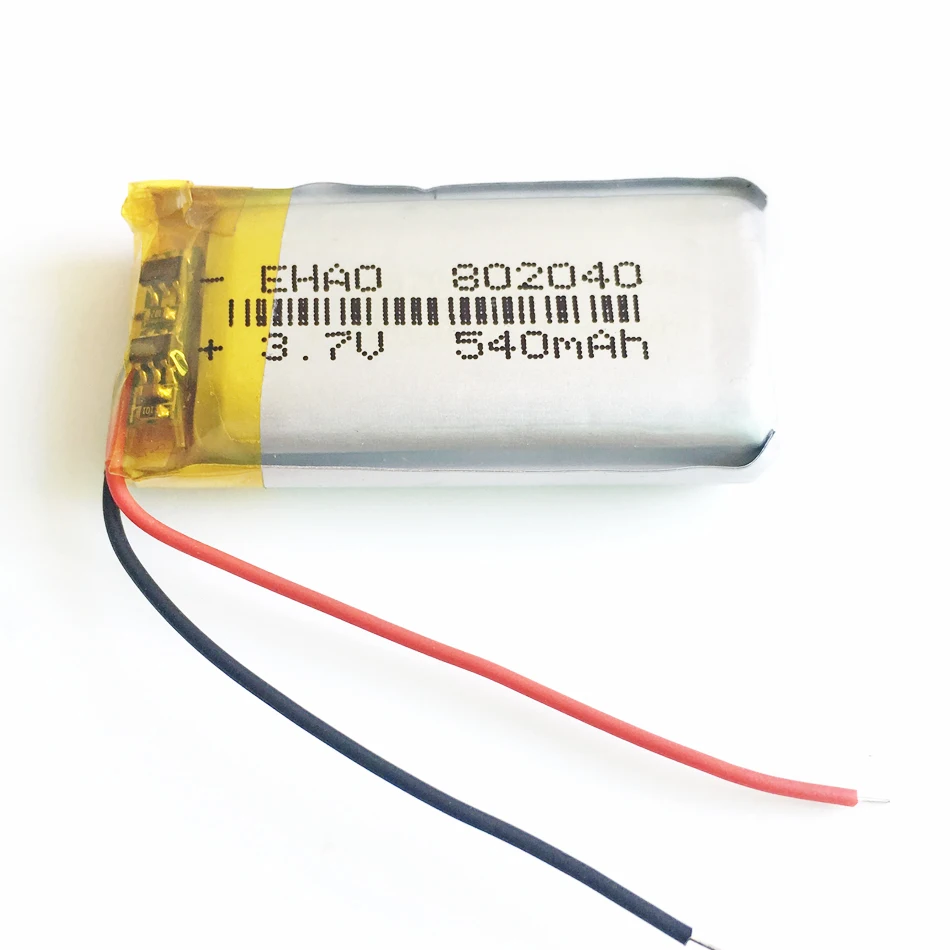 Оптовая продажа 10 шт 3 7 V 540mAh 802040 литий-полимерная LiPo аккумуляторная батарея для Mp3