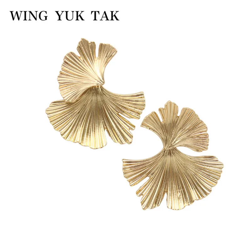 Женские серьги пусеты wing yuk tak Винтажные золотого цвета в Корейском стиле