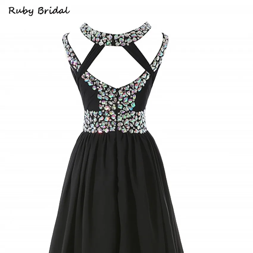 Ruby Bridal 2017 Vestidos De Fiesta длинные черные вечерние платья трапециевидной формы