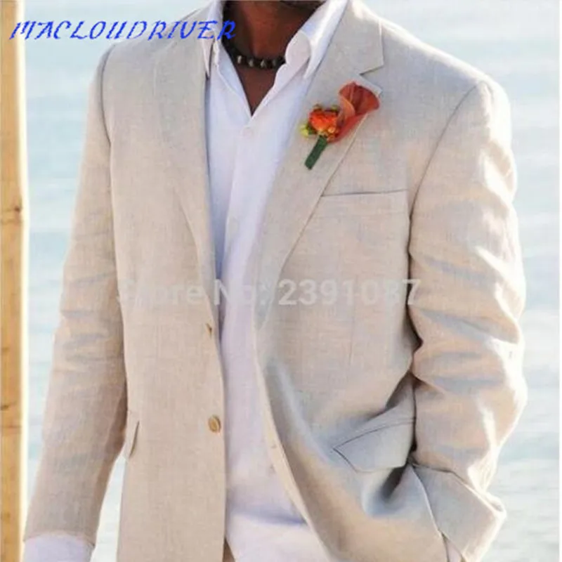 Новинка 2017 года Multi-Цвет Лен Костюмы Для мужчин женихов Смокинги для куртка +