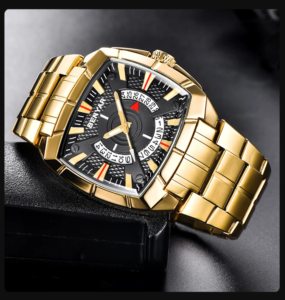 Benyar мужские часы Топ люксовый бренд военные Reloj Hombre Стальные кварцевые часы водонепроницаемые спортивные повседневные наручные часы Montre Homme