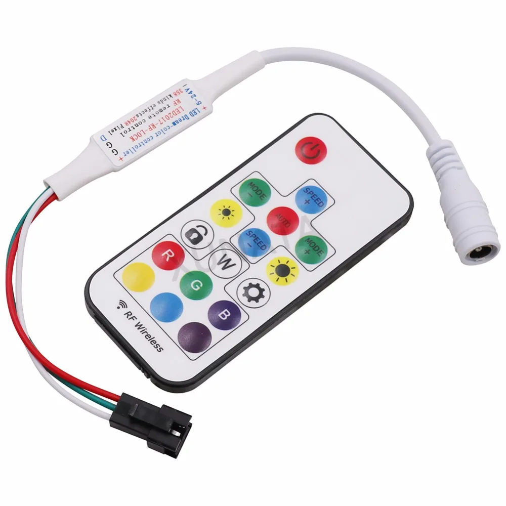 Мини светодиодный WS2812B WS2811 контроллер DC5-24V 14 ключи 21 ключей со светодиодной полосы радиочастотный контроллер с 4pin женский постоянного тока