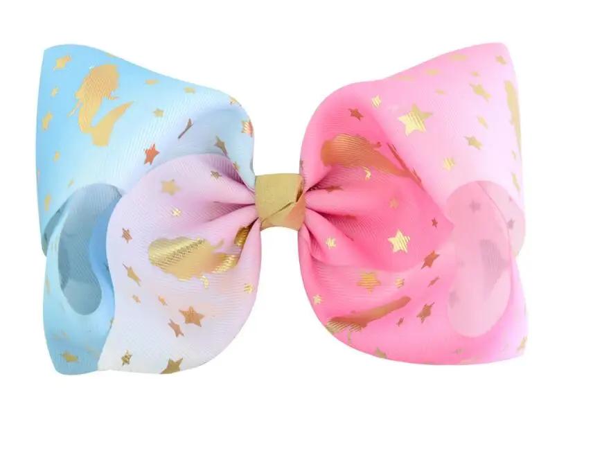 

Valentine Hair Clip 8" Large Hair Bow Clips Unicorn Mermaid Hair Bows Clips 36Pcs/lot Girls Hair Accessories