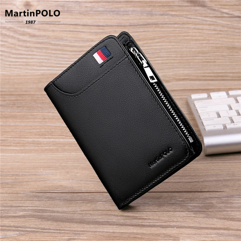 MartinPOLO Мужчины Кошельки Бренд Натуральная Кожа мужской Кошелек Держатель Карты