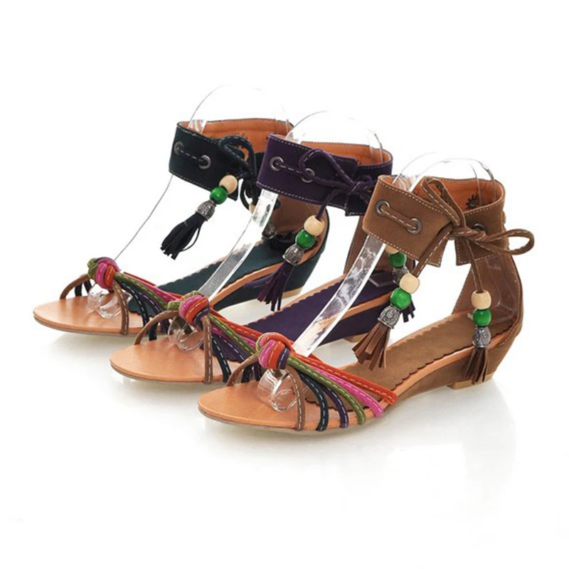 Летняя женская обувь модные обычные босоножки на танкетке chaussures femme