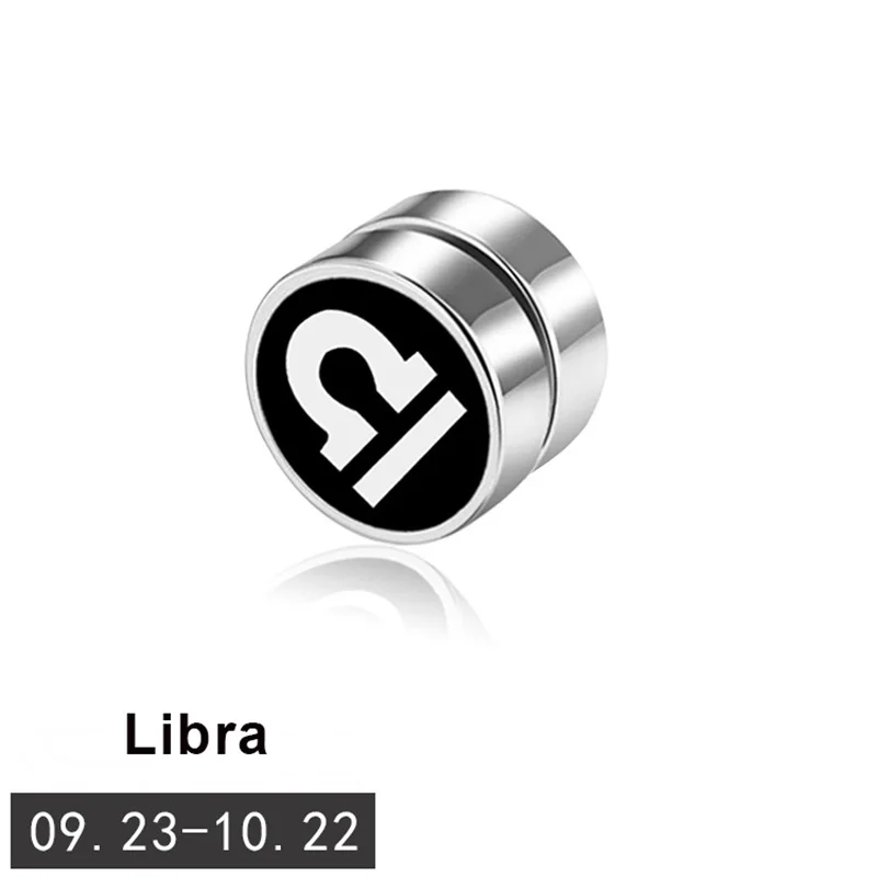 Серьги-гвоздики V.YA 12 созвездий для мужчин и женщин нержавеющая сталь магнитные