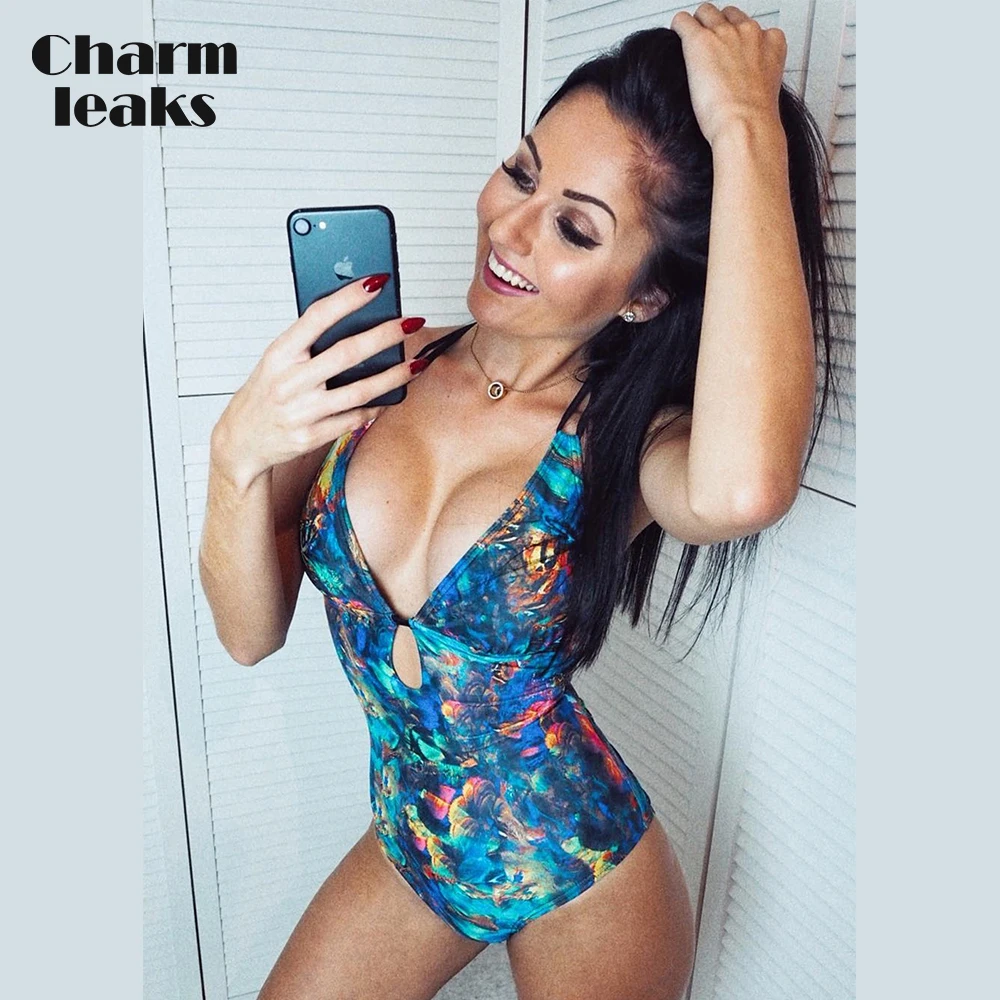 Женский слитный купальник Charmleaks купальный костюм в стиле ретро с цветочным