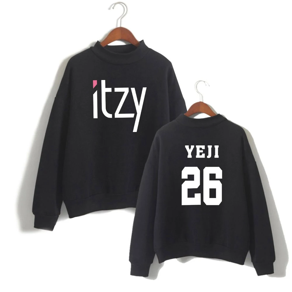 

ITZY Fashion Printed Turtleneck Sweatshirts Women/Men Long Sleeve Trendy Sweatshirt 2019 Hot Sale Streetwear Clothes