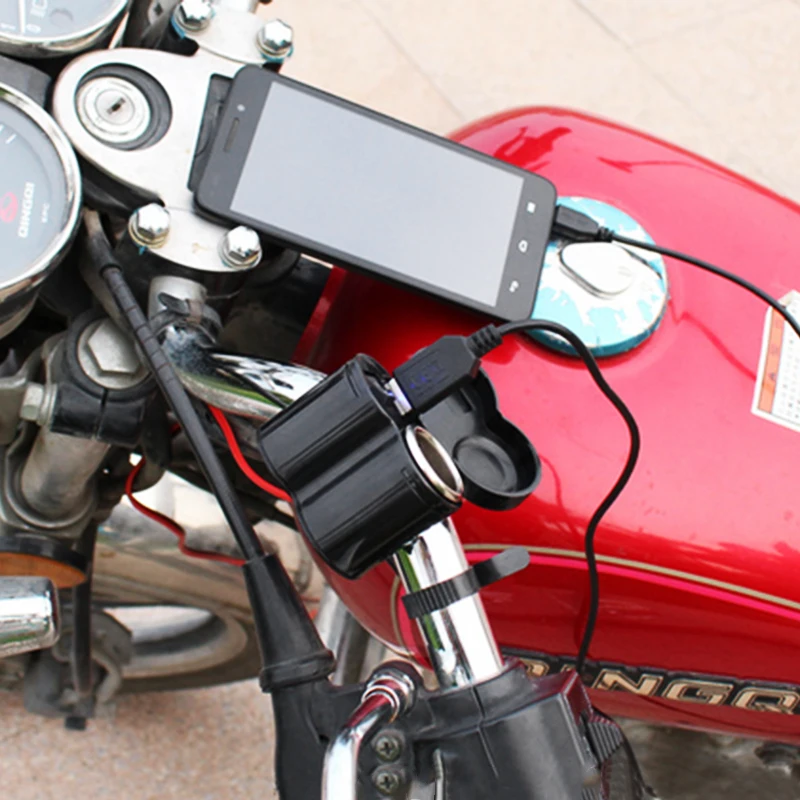 Водонепроницаемое зарядное устройство для мотоцикла с USB портом 12 В|port usb moto|usb
