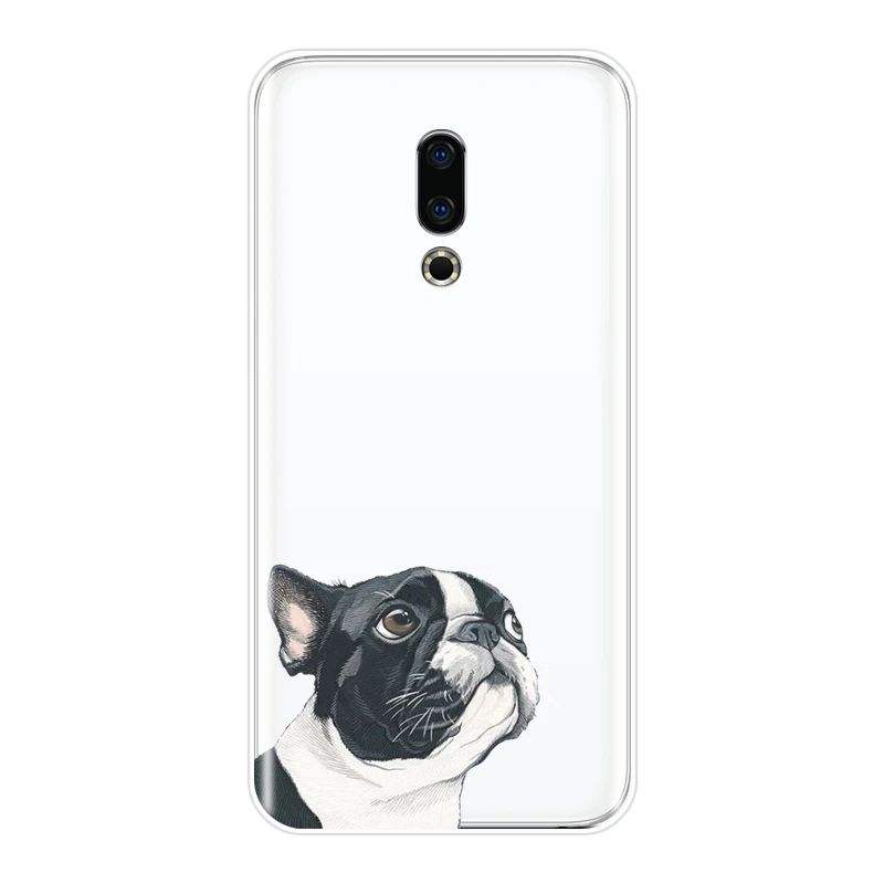 Чехол накладка из ТПУ с изображением мопса французского бульдога для Meizu 15 Lite 16 Plus