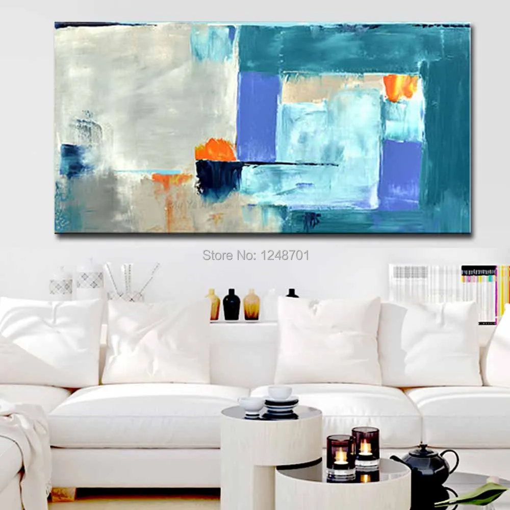 

Large Size Hand Painted Abstract Canvas Oil Painting Abstract Blue Color Wall Picture Living Room Bedroom Home Wall Art Decor