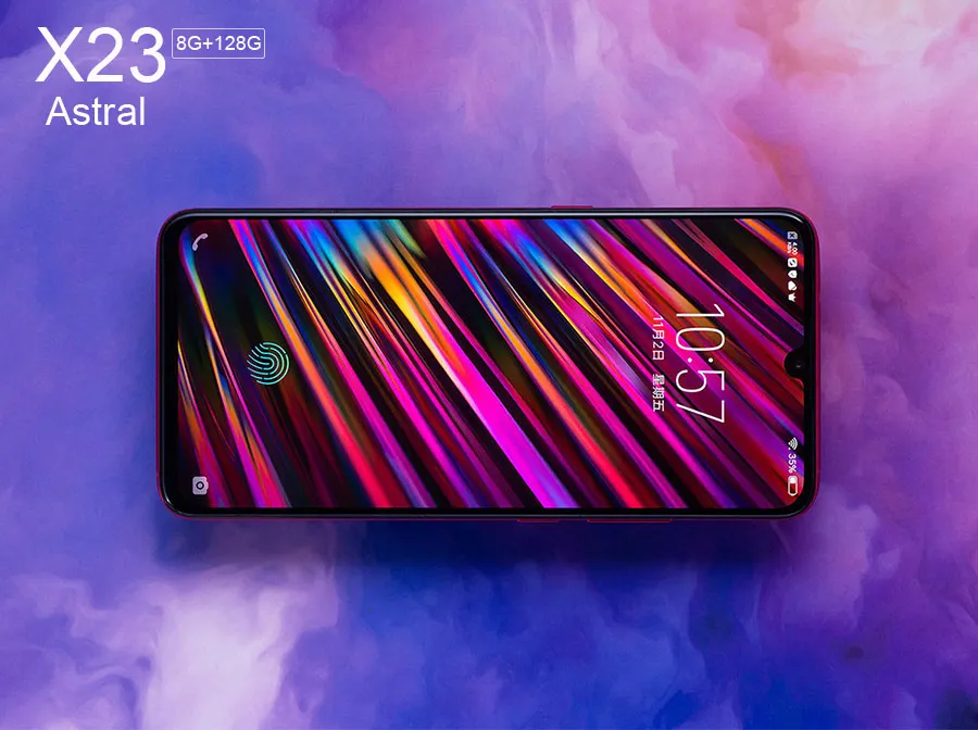 VIVO X23, модная версия, мобильный телефон, 8 ГБ, 128 ГБ, четыре ядра, 6,41 дюймов, полный экран, двойная задняя камера, Android, 12 Мп+ 13 м, 4G телефон