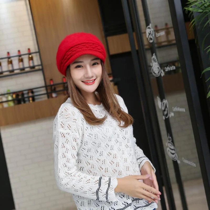 2017 брендовая Новая повседневная Высококачественная шапка с кроликом для женщин