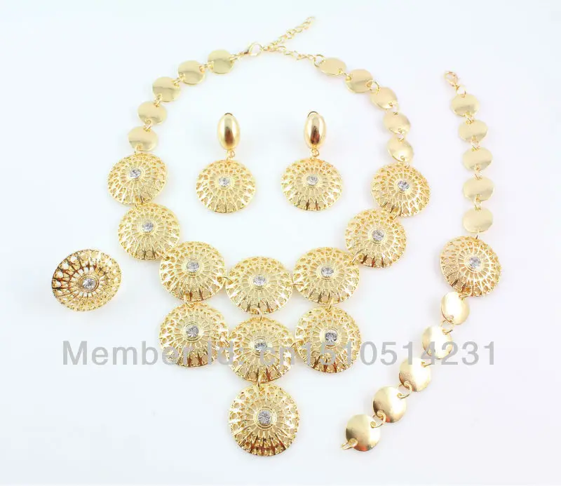 Комплект из колье и серёг с золотым покрытием|necklace earrings jewelry set|fashion setjewelry sets |