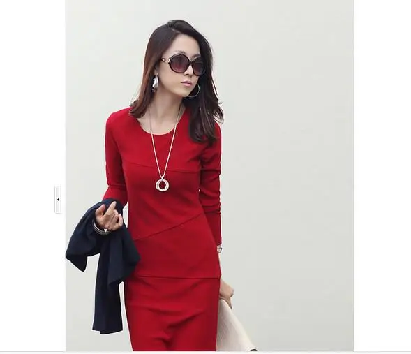 Cheap Sale 2014 NEW Middle-aged ladies Winter Fashion Mother-sleeved dress Slim package hip wild Dress #01501 | Женская одежда