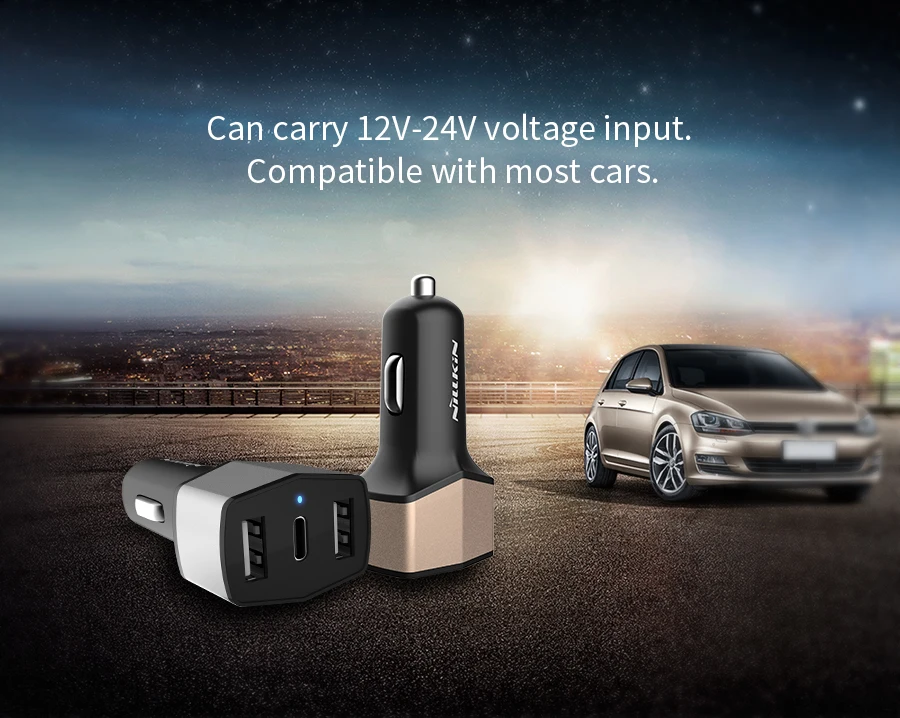 Быстрое зарядное устройство Nillkin Celerity 5 В а 2 порта USB Type-C быстрое автомобильное