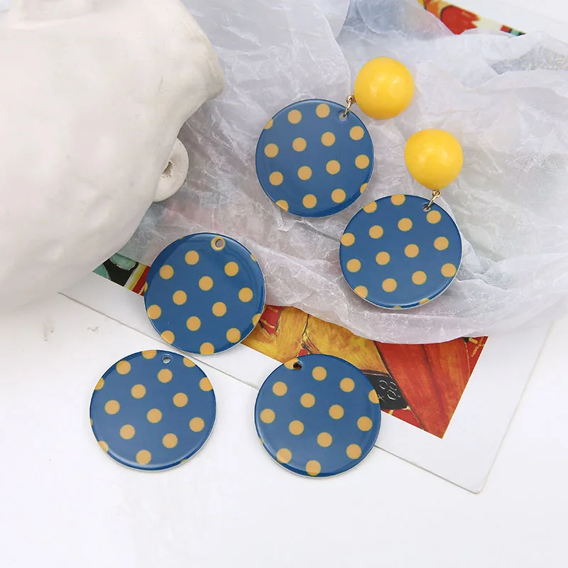 

Handmade 34mm round shape resin beads charms diy jewelry fashion earrings for women/necklace pendants accessory