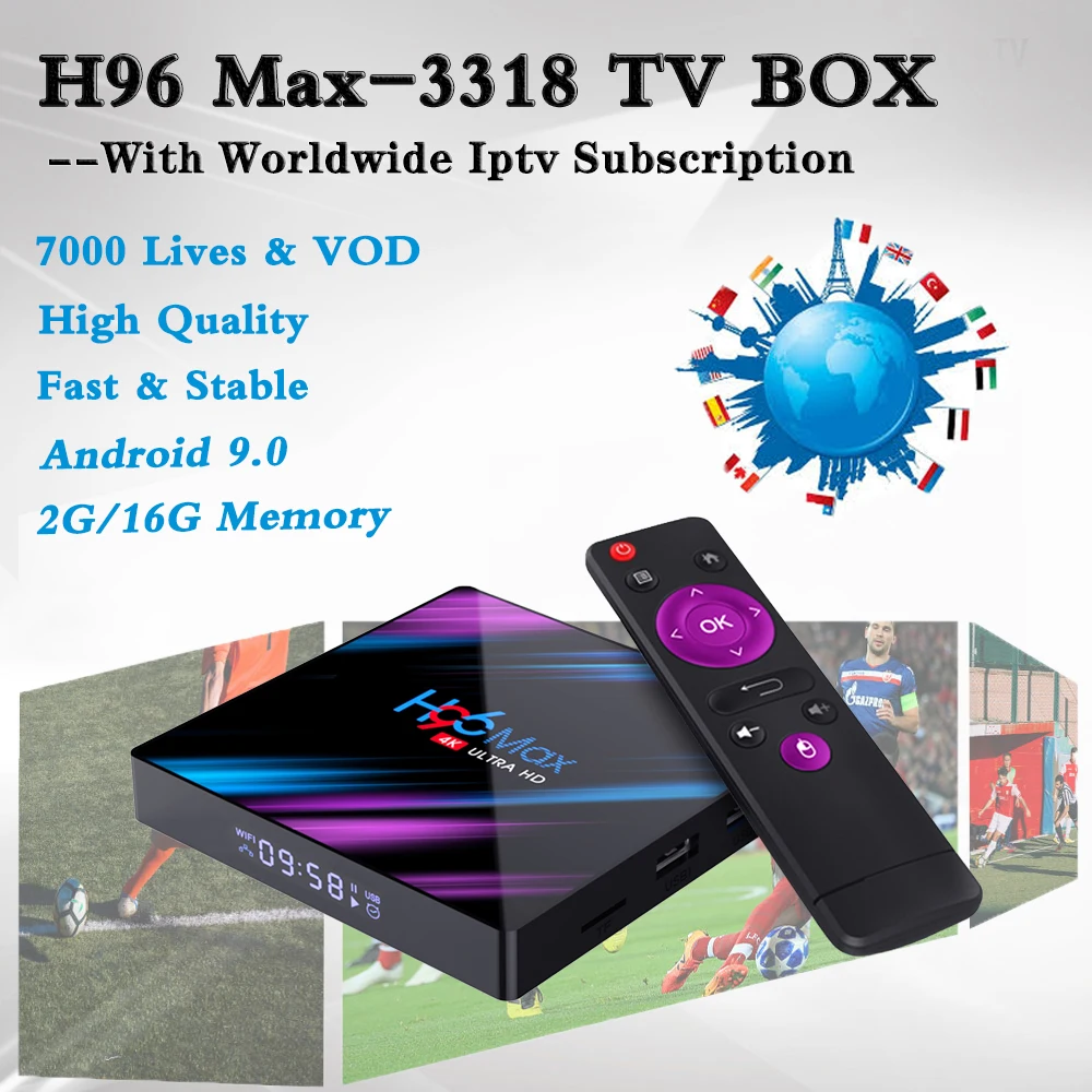 X96MAX Android Smart tv Box 2G/16G BT4.0 4K с Acebird Pro Ip tv подписка Германия, Швеция США Канада голландский взрослый 7000 Live