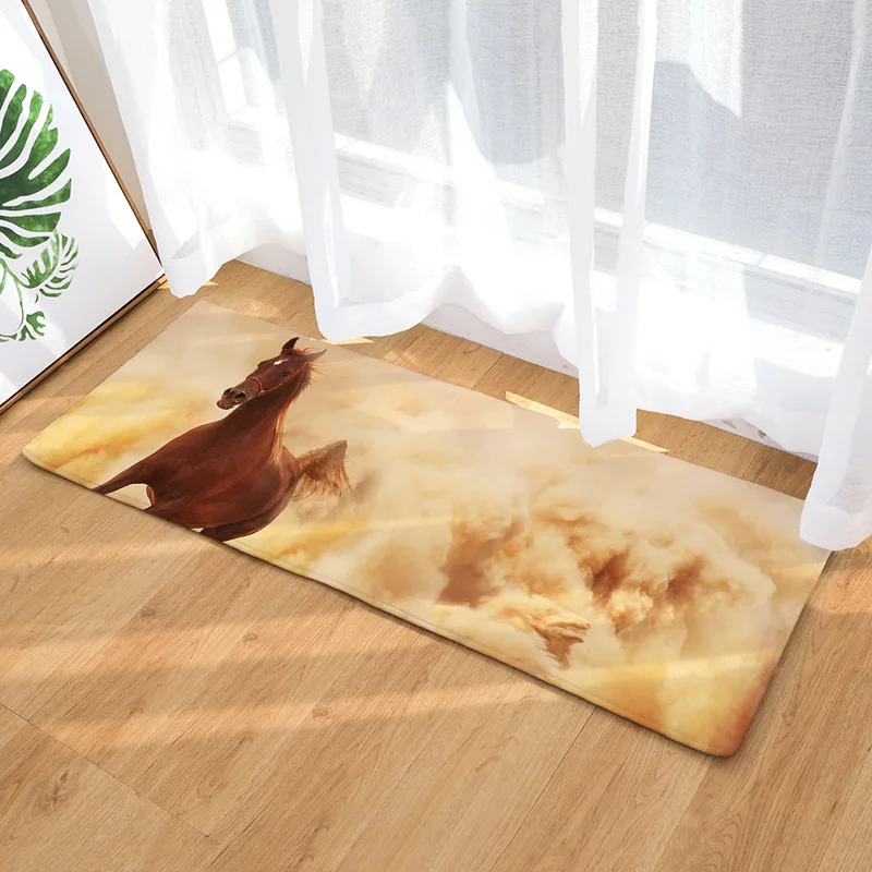Современный 40*120 см Анти скольжения Bedsider Кухня коврики 3D лошадей печатных
