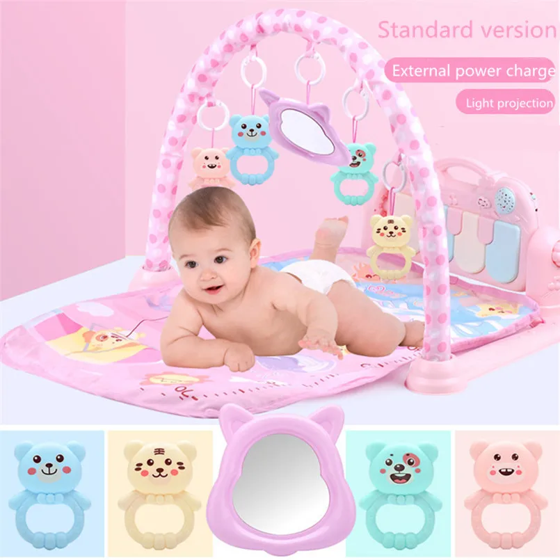 pink Детский игровой коврик детский коврик развивающие игрушки, мозаика коврик с клавиатурой пианино милый игровой коврик с животными детский спортивный коврик для ползания игрушки - Цвет: pink
