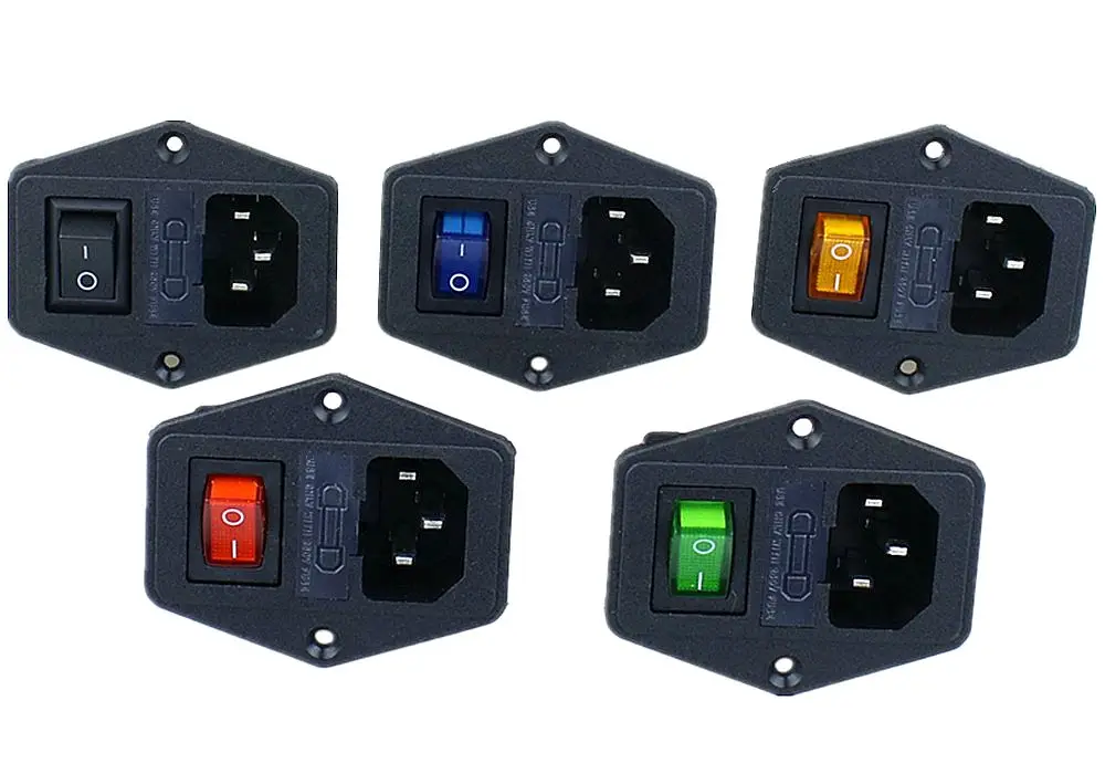 Горячая Распродажа, 1 шт., 10 А, 250 В, входной модульный штепсель, выключатель, штепсельная розетка питания, 3 контакта, IEC320 C14, новинка, 3