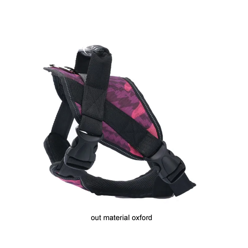 Rose with camouflage Поводок для собак, жилет для прогулок, дышащий, не тянет, жилет для больших собак, поводок для домашних животных, поводок для собак, золотистый ретривер, лабрадор, PP063 - Цвет: Rose with camouflage