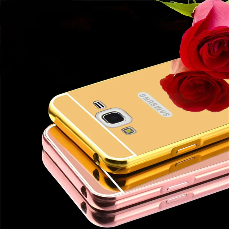 Роскошные Металл + Зеркало Акриловые Case Для Samsung Galaxy Grand 2 Duos G7102 G7106 G7108 Мобильный