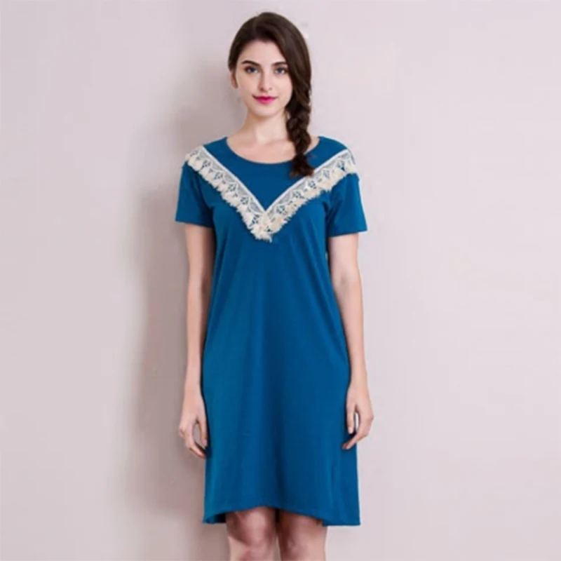 Новинка Женская Повседневная Ночная рубашка 5 цветов большого размера темно