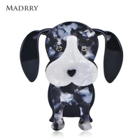 madrry fashion lovely long ears dog shape brooch natural texture acrylic animal jewelry women kids coat sweater collar ornaments
