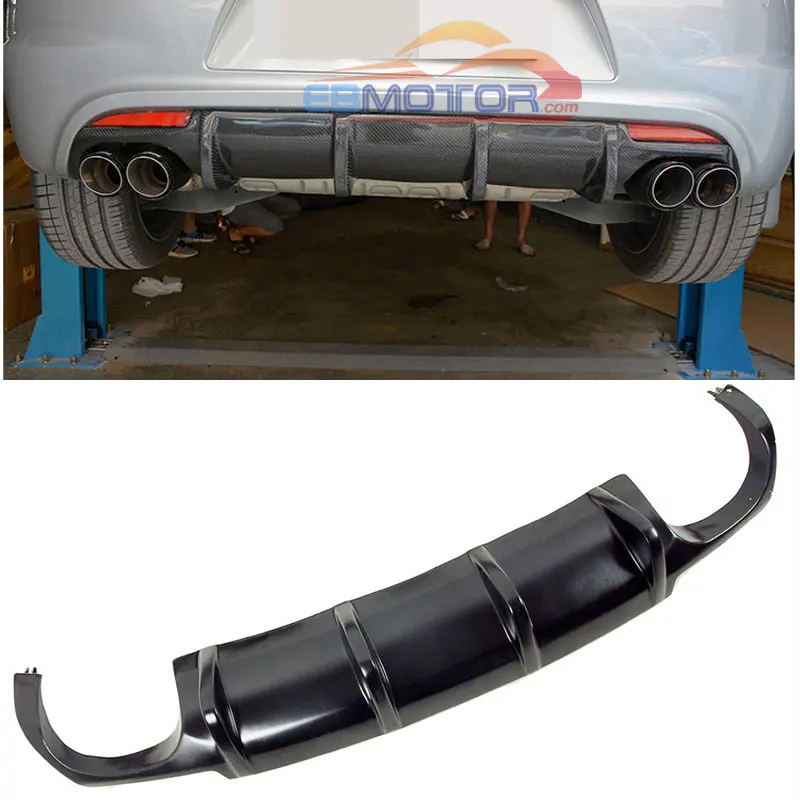 UNPAINTED Quad Exhaust Dual Outlet Rear Bumper Lip Diffuser For VW Scirocco R 10-13 V073F | Автомобили и мотоциклы