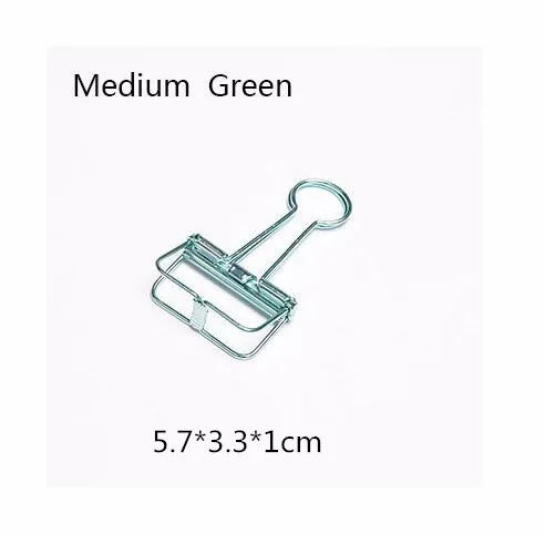 5pcs meduim Green 12 шт./компл. 8 цветов милые Kawaii металлическая для бумаги зажимы скобы Офисные школьные принадлежности зажимы фото сообщения билета файл хранения - Цвет: 5pcs meduim Green