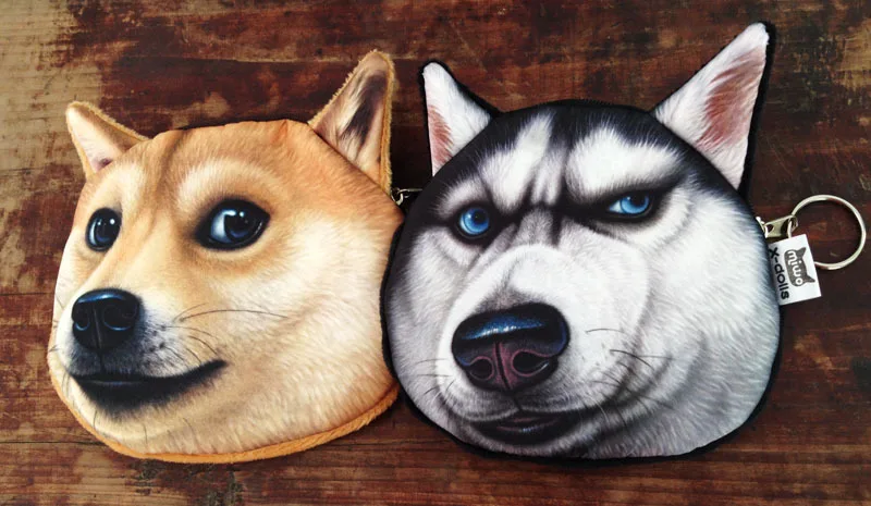 Модный хит продаж кошелек с принтами животных 3D мультяшная Милая голова собаки