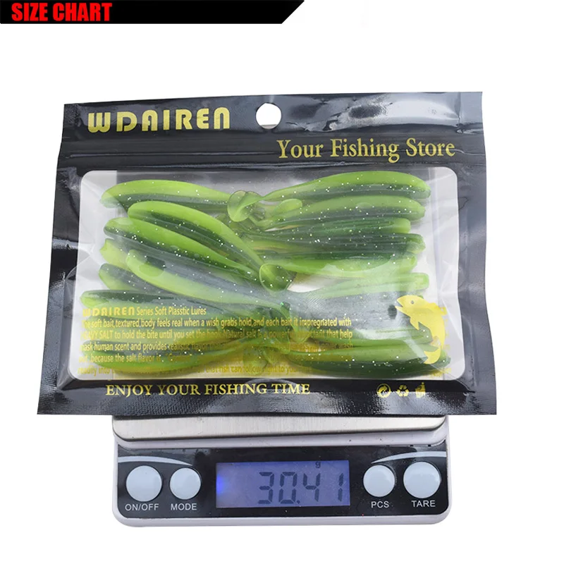 

20pcs/lot Jig Worm Soft Silicone fishing Lure Wobblers Fishing Bait 60mm 1.5g Attractive Shrimp odor salt Swivel Bass Lures