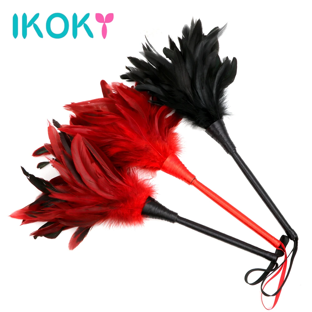 IKOKY перо секс плетка клитор Стик для массажа игрушка флирта бондаж взрослых