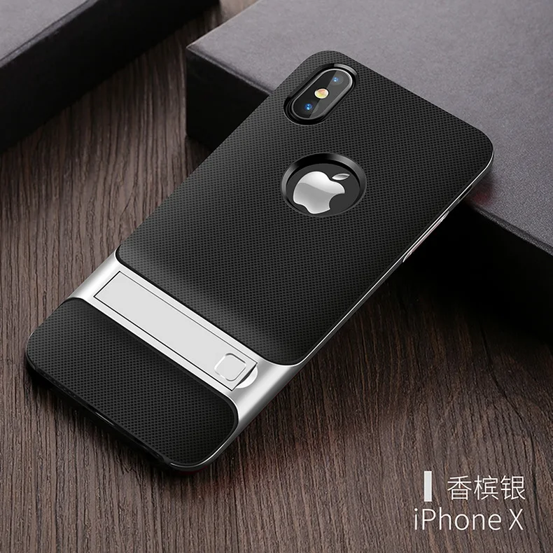 Крышка корпуса ля iPhone X для Apple IPhone X PC+ Силиконовый Hybird подставка для телефона Capa Funda Coque для женщин и мужчин