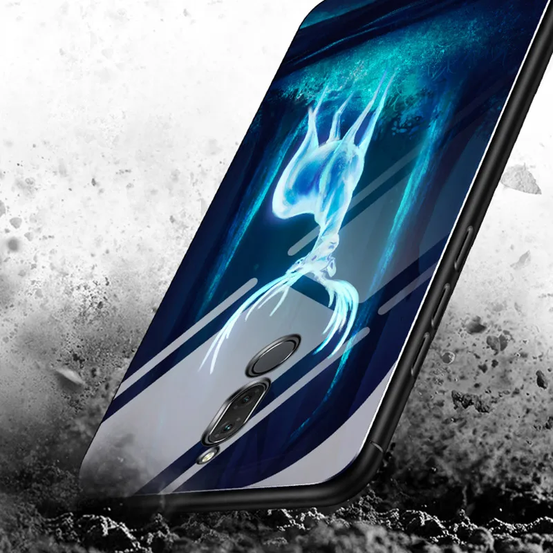 Светящийся чехол из закаленного стекла для телефона Huawei P30 Pro Mate 20X 10 Y9 2019 Nova 4e 3e 3 3i