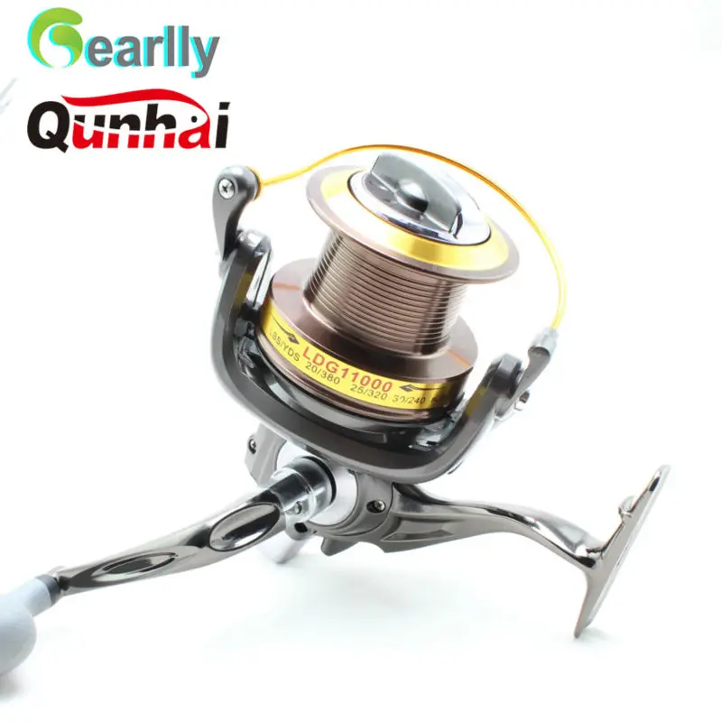 

Gearlly New Brand Qunhai spinning fishing reel 13BB LDG8000-11000 4.6:1 6BB Big Game Boat Distance Casting Shot