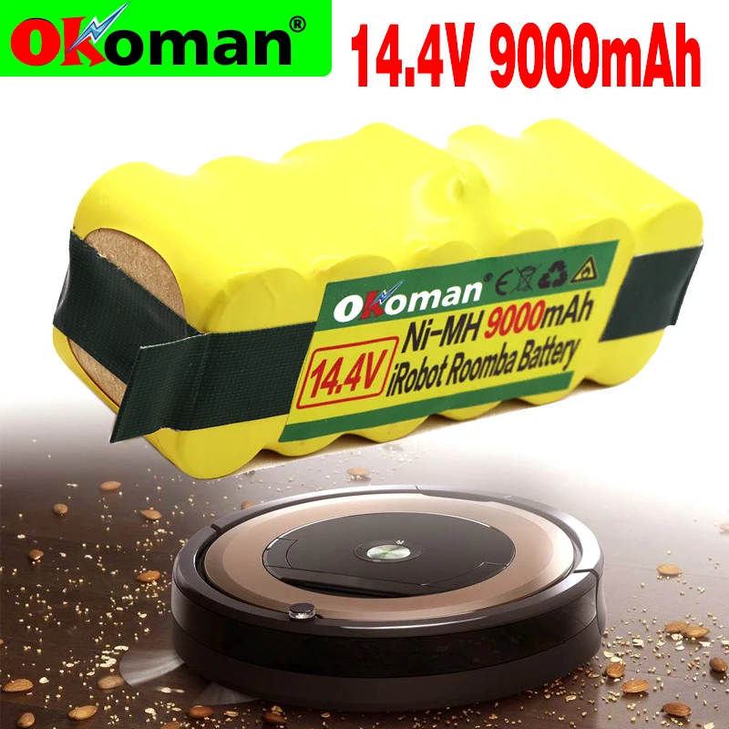 High Capacity 9000mAh 14.4V Battery For iRobot Roomba Vacuum Cleaner 500 530 540 550 620 600 650 700 780 790 870 | Электроника
