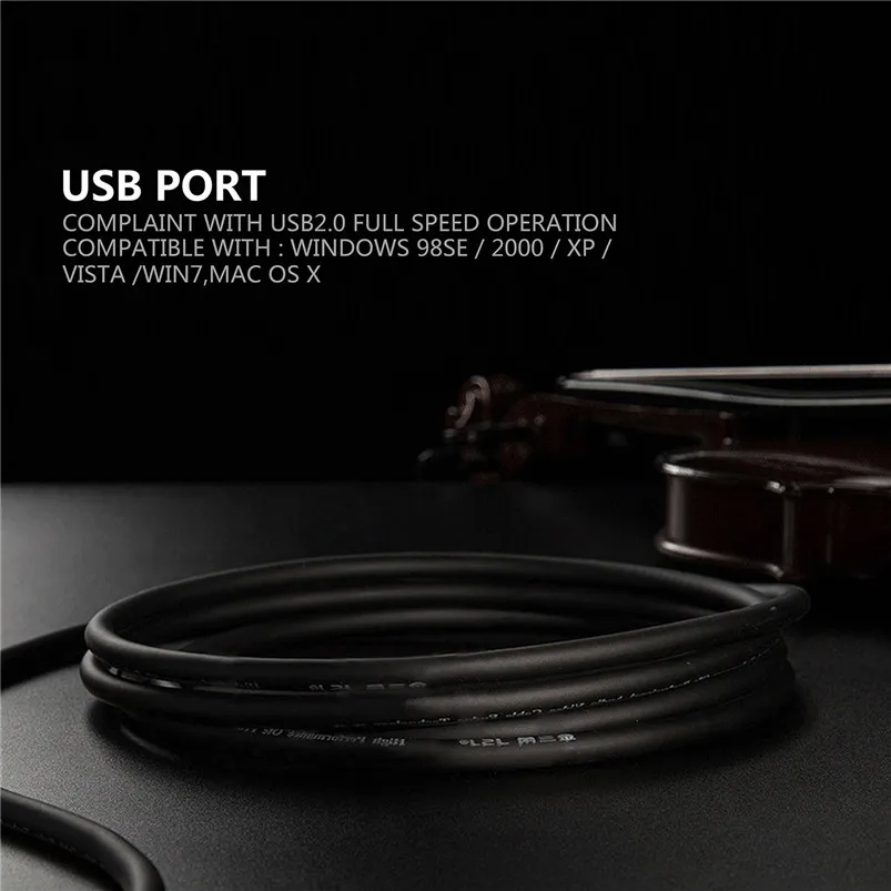 NewBEP 3 м гитарный аудиокабель USB на 6 5 мм разъем для записи компьютера бас ПК кабель