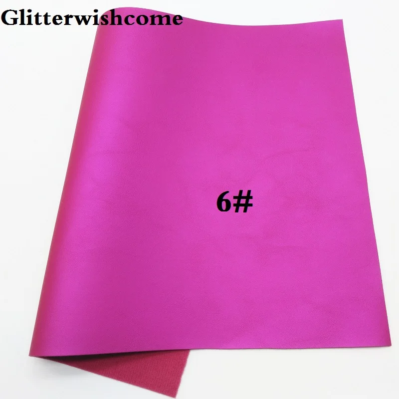 Glitterwishcome 21X29 см A4 размер винил для бантов Fluo металлик гладкая кожа ткань винил для бантов, GM015A