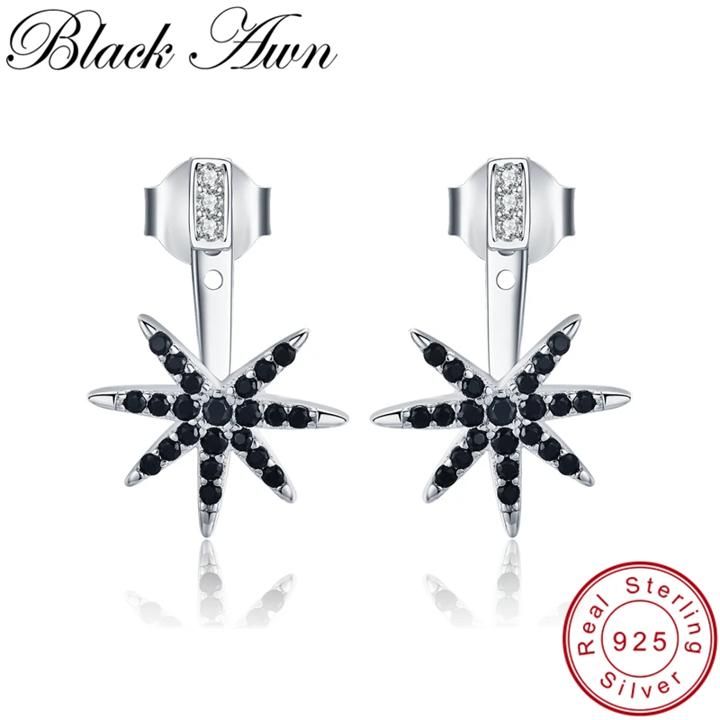 

[BLACK AWN] 925 Sterling Silver Jewelry Trendy Stud Earrings for Women Cute Starfish Boucles d'oreilles I031