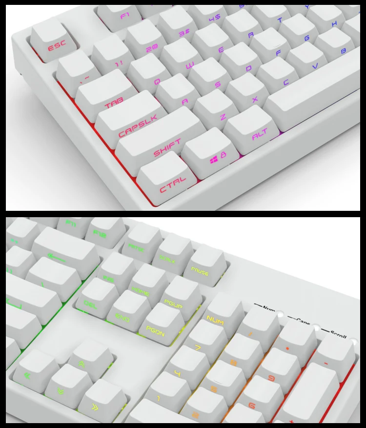 Черно-белые PBT Double Shot 104 боковая подсветка светит через полупрозрачные брелки с подсветкой OEM профиль для MX Mechanical Keyboard filco