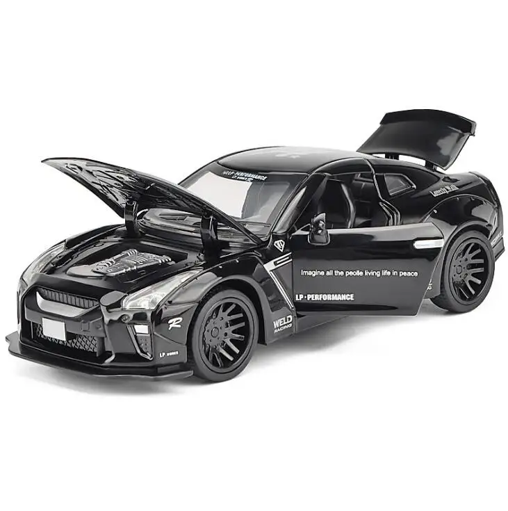 Модель автомобиля из сплава в масштабе 1:32 модель спортивного Nissan GTR игрушки для