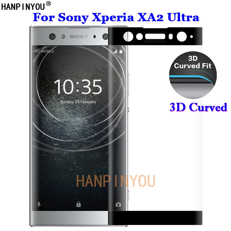 

Изогнутое закаленное стекло 9H премиум-класса для Sony Xperia XA2 Ultra / Dual H3213 H3223 H4213 6,0 дюйма 3D с полным покрытием