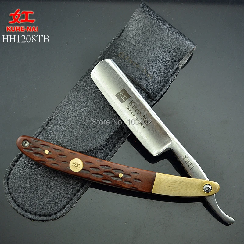 1 X "KURE-NAI" HH1208TB, бритва из нержавеющей стали с ручкой Buffalo Horn складной бритвенный станок